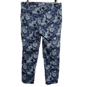 Wildfang Blue Floral Trouser Style Womens Pants Mid Rise Size 4
